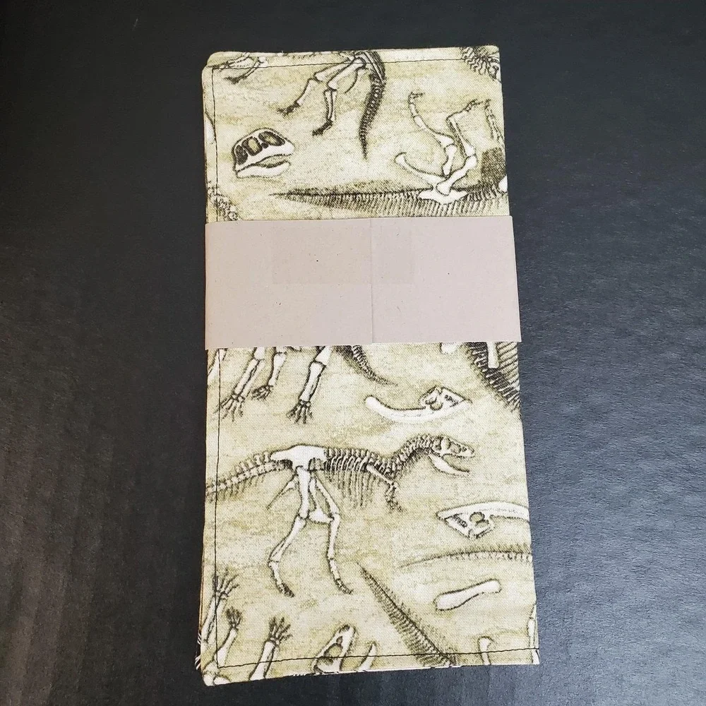 Cotton Novelty Fabric Napkins DINOSAUR Theme, Three 2ct Reusable Hand Towels 8